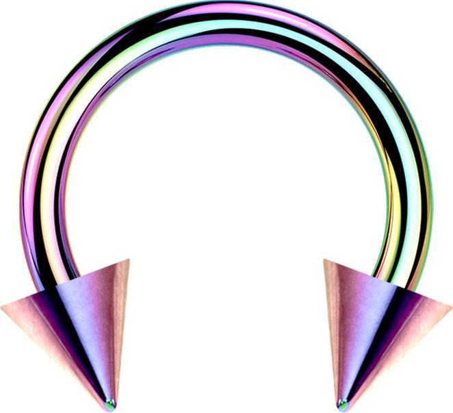 Star Piercing Micro Circular Barbell farbig mit zwei Cones (Titan G23, ohne Messing)