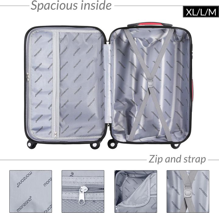 Produktbild Monzana Kofferset (89 l, Handgepäck (bis 50l), M (50 - 90l), L (90 - 115l))