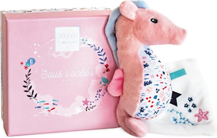 Immagine prodotto Doudou et Compagnie Cavalluccio marino con panno per le coccole, rosa 17cm (MQ2) **