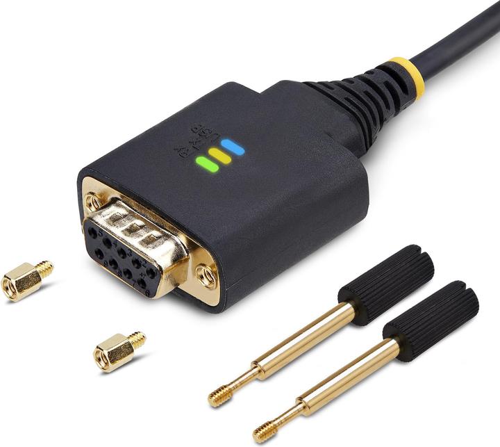 Actual product image StarTech COM 1m USB null modem cable COM Retention FTDI USB-A to RS232 null modem cable Interchangeable DB (1 m)