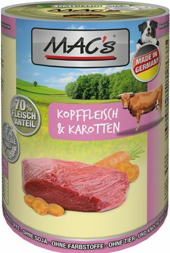 Produktbild MAC's DOG Kopffleisch & Karotten (Adult, 1 Stk., 400 g)