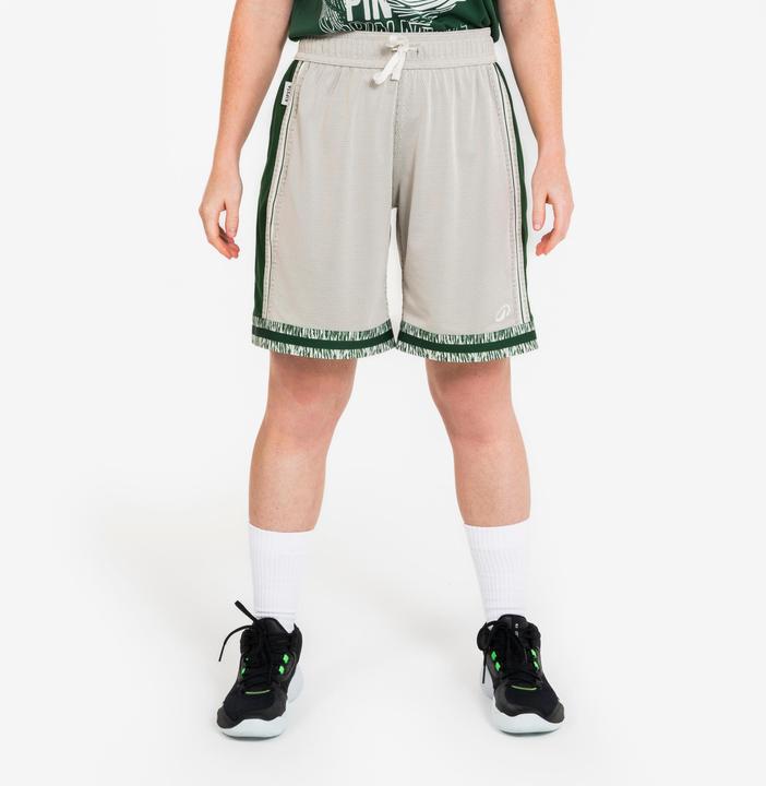Image du produit Kipsta Short de Basketball reversible Adulte - SHR-500 Beige Vert (XXL)