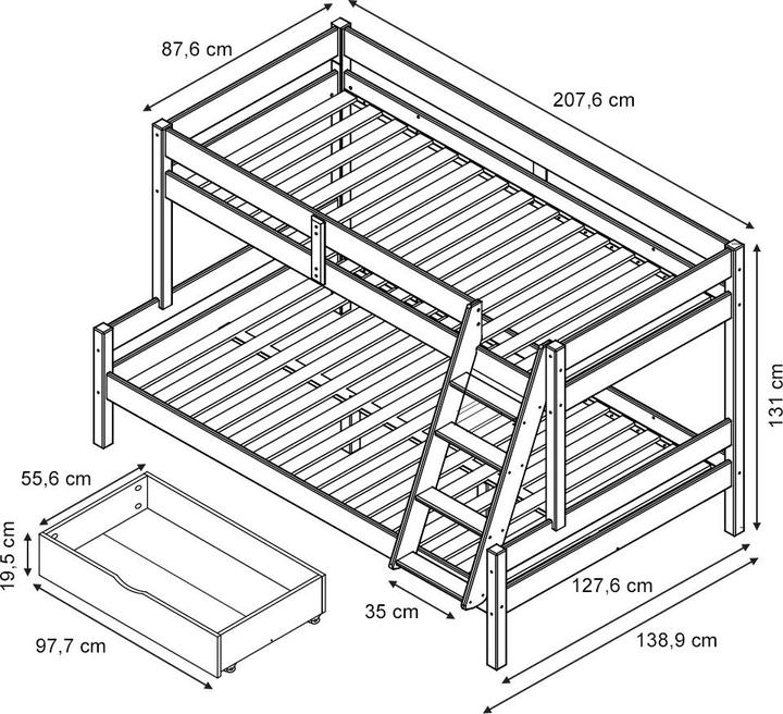 Actual product image VitaliSpa Etagenbett Everest (120 x 200 cm)