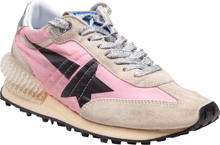 Golden Goose sneakers running marathon in suede and nylon color pink, gold and silver (42)