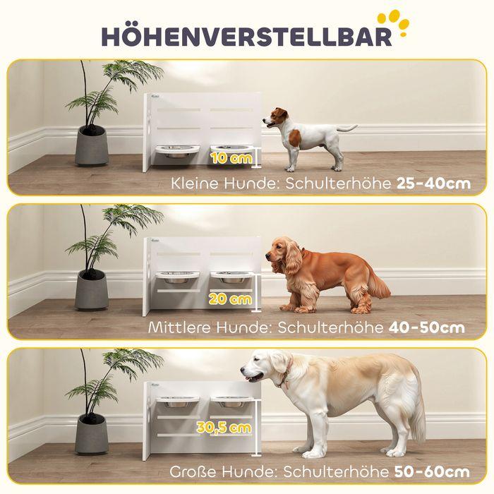 Immagine prodotto Swisshandel24 Hundenapf erhöht, Höhenverstellbar Futternapf für Hunde mit Separatem Design (1 l)