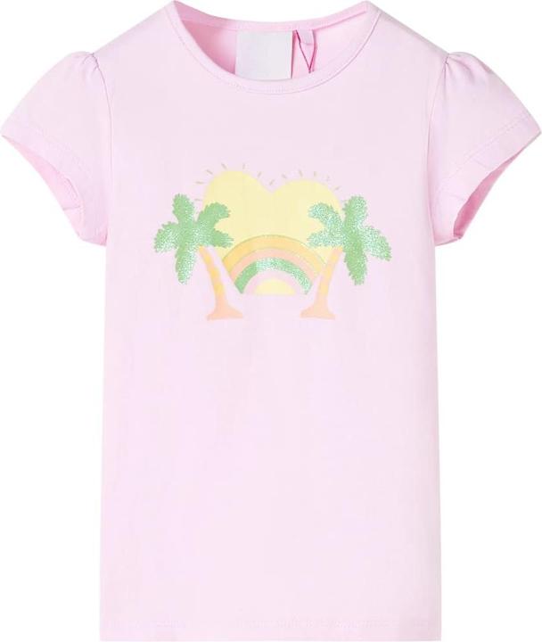 VidaXL Kinder-T-Shirt Hellrosa 128,Material: 95 % Baumwolle. 5 (128)