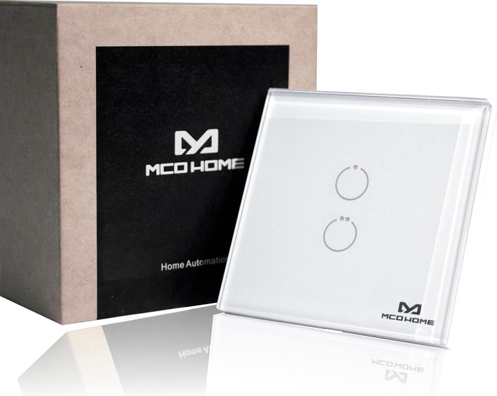 Produktbild MCO Home Z-Wave+ Glas Wandschalter 2-fach