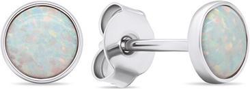 Brilio Silver - Charming silver stud earrings with synthetic opals EA579W