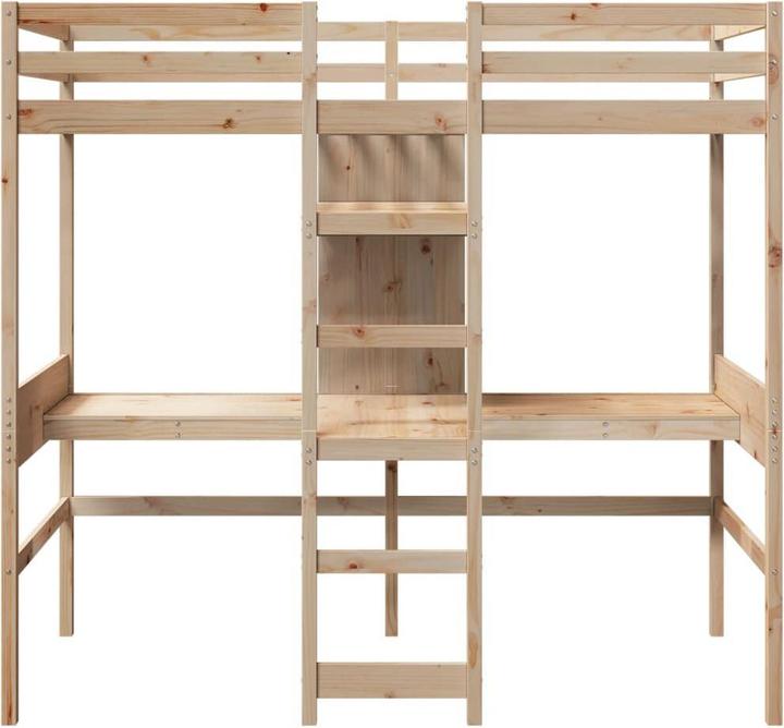 Image du produit VidaXL Lit mezzanine avec bureau & rangements (90 x 200 cm)