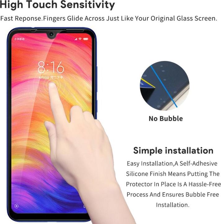 Produktbild Screenguard Xiaomi Redmi Note 7 Full Screen Panzerglas Schutzfolie 2.5D 9H (1 Stück, Xiaomi Redmi Note 7)
