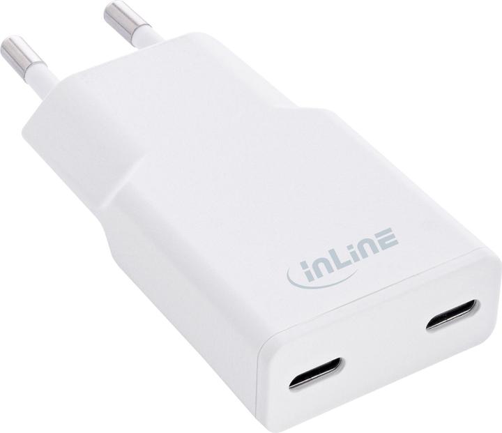 Produktbild InLine USB Netzteil Ladegerät Dual USB-C, PD, PPS, 30W, weiss (30 W)
