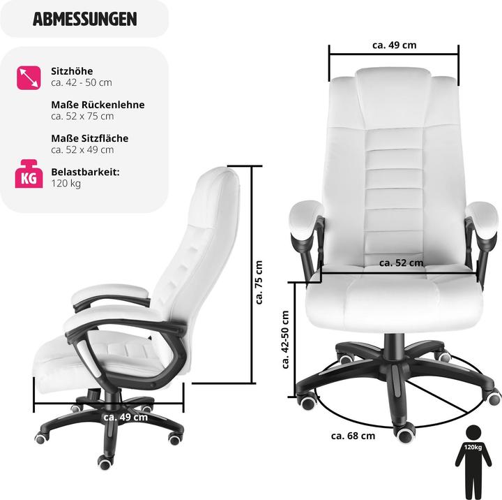 Actual product image tectake Luxury office chair made of artificial leather