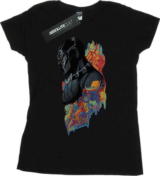 Schwarzer Panther Profil TShirt aus Baumwolle