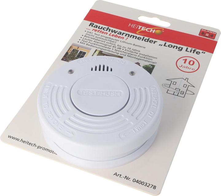 Image du produit Heitech Détecteur de fumée Long life incl. pile lithium 85dB