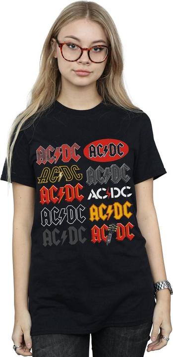 Produktbild AC/DC Multi Logos Baumwolle Boyfriend TShirt (XXL)