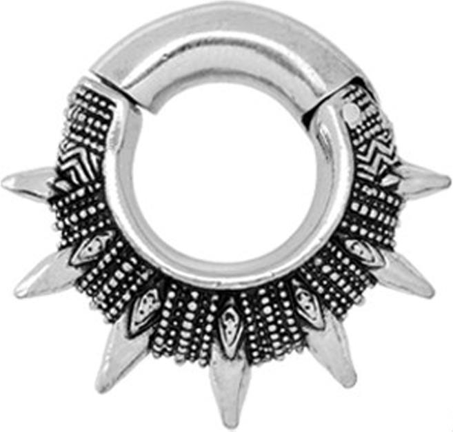 Produktbild Star Piercing Ohrgewicht klappbar silber Gravur und Cones (Messing)