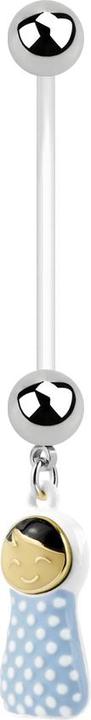 Produktbild Star Piercing Banane Schwangerschaft mit Keramik Baby blau (Bioflex, ohne Messing, Chirurgenstahl 316L)