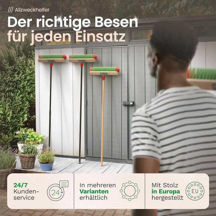 Produktbild Novaliv Kehrbesen Besen mit Teleskopstiel Strassenbesen mit Stiel Gartenbesen Industriebesen Hofbesen (1 Stk.)