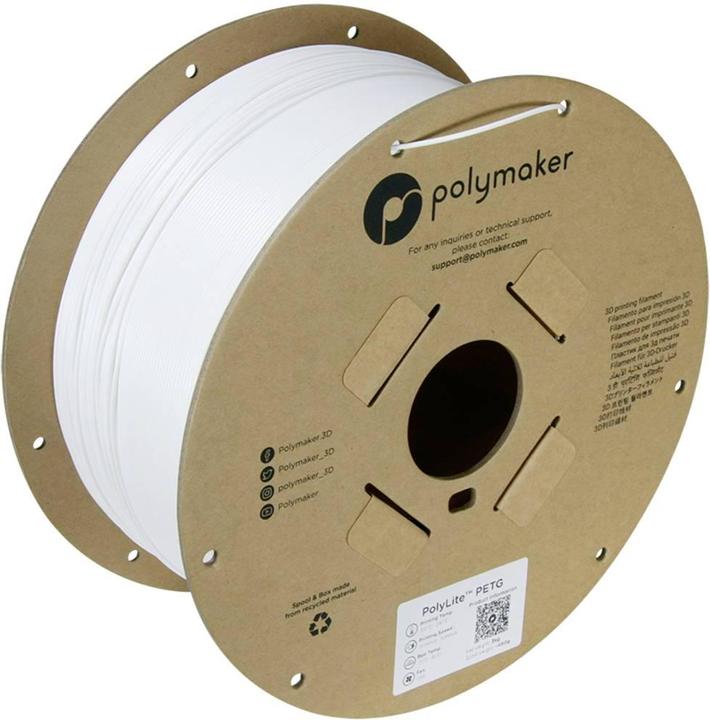 Actual product image Polymaker PolyLite PETG (PETG, 1.75 mm, 3000 g, White)