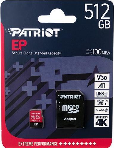Produktbild Patriot EP V30 Speicherkarte MicroSDXC (512 GB, microSDXC, U3, UHS-I)