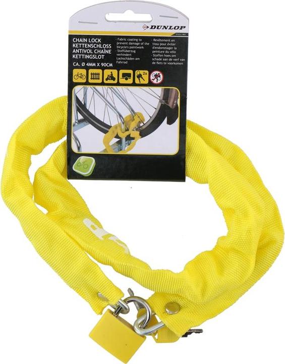 Produktbild Dunlop Thiebstahlsicheres Fahrradschloss 90 cm (Gelb)