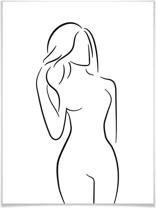 Actual product image Trenddeko Lineart - Female curves (60 x 80 cm)