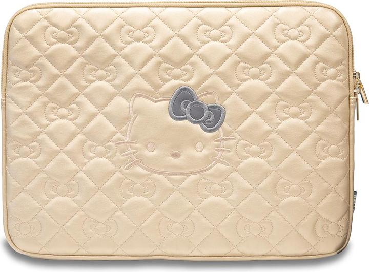 Produktbild Hello Kitty Sleeve HKCSZPEKHBPD 14" złoty/gold Zip PU Quilted Bows (14")