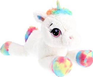 Actual product image Pluchiez Unicorn plush white lying 80 cm