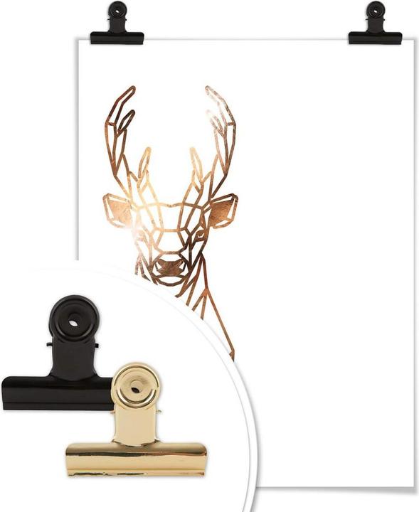Actual product image Trenddeko Origami deer - copper look (80 x 100 cm)