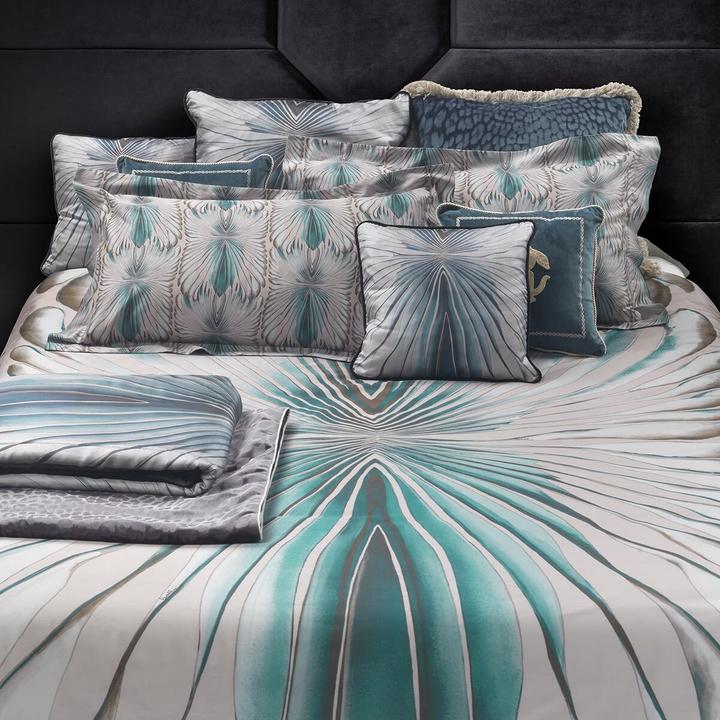 Immagine prodotto Roberto Cavalli Biancheria da letto Mako in raso blu Tigresse (Set di biancheria da letto, 135x200 cm + 80x80 cm)