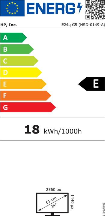 Energy Label HP E24q G5 (2560 x 1440 pixels, 23.80")