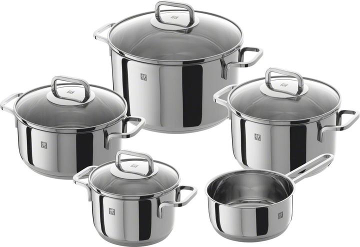 Zwilling Set di pentole Quadro 5 pezzi STD (16 cm, Set di pentole e padelle da cucina, Alluminio, Acciaio inossidabile)