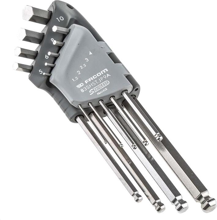 Actual product image Facom 9 piece L-shaped INOX set