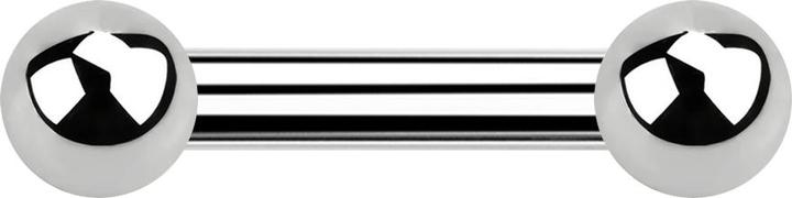Star Piercing Barbell Innengewinde silber mit zwei Kugeln (ohne Messing, Chirurgenstahl 316L)