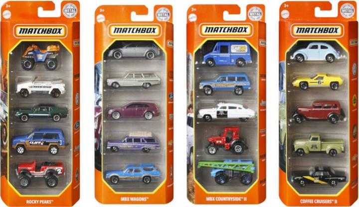 Actual product image Matchbox 5-PACK Vehicles Assortment