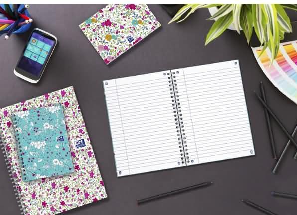 Actual product image Oxford FORME FLORAL - spiral book (B5, Checked, Hardcover)