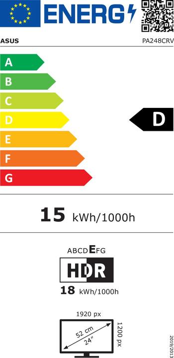 Energy Label ASUS ProArt PA248CRV (1920 x 1200 pixels, 24.10")