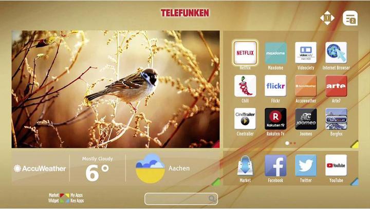 Produktbild Telefunken D55U446A 139 cm 55 Zoll EEK A+ (A+ D) DVB-T2, DV (55", LCD, UHD)