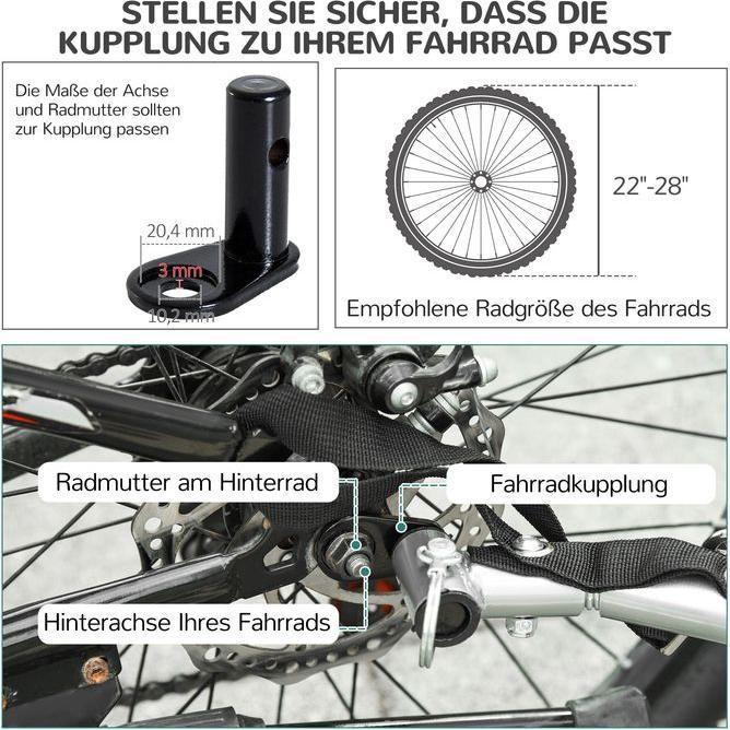 Image du produit Swisshandel24 Remorque pour chien Remorque pour vélo Transporteur pour chien Remorque pour vélo Bleu+Noir 130 x