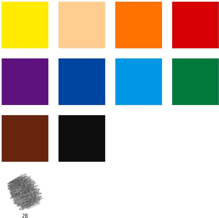 Actual product image Staedtler Crayon Noris Jumbo Set (Purple, Orange, Brown, Yellow, Blue, Black, Green, Red, Dark Blue, 10 x)