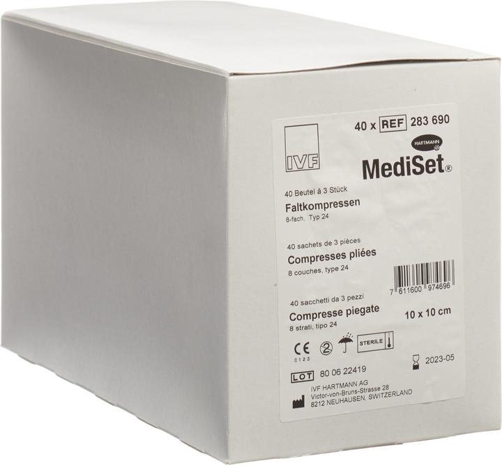 Mediset Faltkompressen Typ 24 10x10cm 8 fach steril