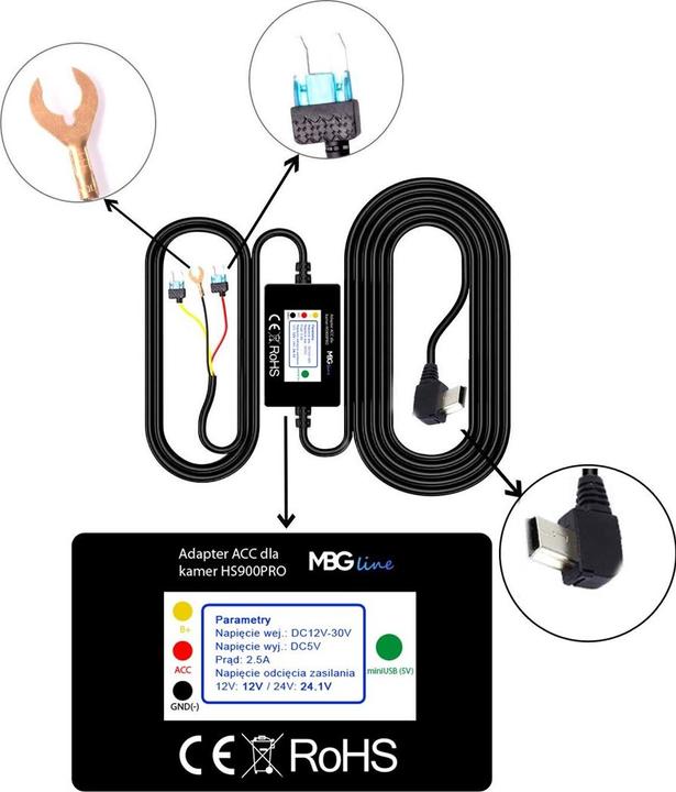 Image du produit MBG Line Enregistreur vidéo miroir HS900 Pro Sony (Microphone intégré, Écran intégré, Bluetooth, WiFi, QHD)