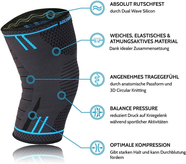 Produktbild Agile Now 2-teiliges Kniebandagen-Set (L)