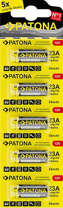 Produktbild Patona Alkaline Batterie 23A (5 Stk., A23, 55 mAh)