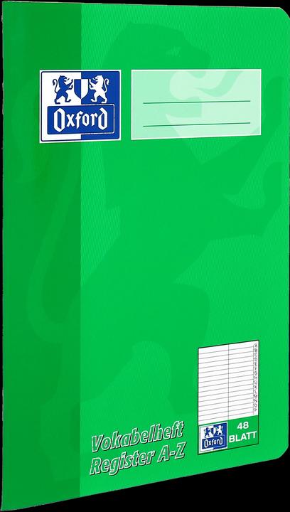 Actual product image Oxford Vocabulary booklet with index A5, 48 sheets, w. index A-Z, 90 g/m² (A5, Special ruling, Soft cover)