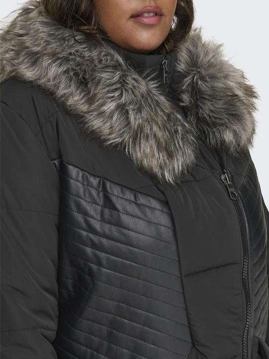 Immagine prodotto Only Cappotto curvy con cappuccio in pelliccia (M)
