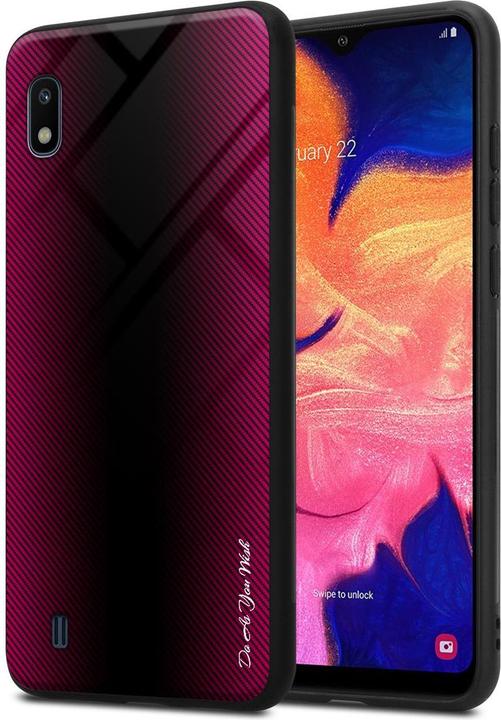 Actual product image Cadorabo TPU Striped Glass Cover (Samsung Galaxy A10, HTC One M10)