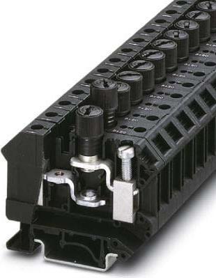 Actual product image Phoenix Contact UK 10-DREHSI-EX (5X20) 3073953 Fuse feed-through terminal 0.50 mm² 16 mm² Black 50 pcs.