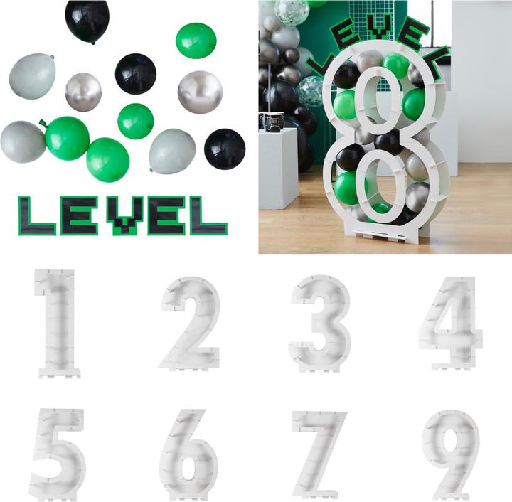 Actual product image Ginger Ray Balloon & Level Set Game On suitable for numbers balloon mosaic stand DIY 40 balloons