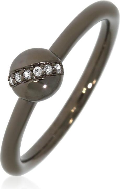 Image du produit Xen Bague avec 6 topazes blanches env. 0,04 ct. Noir Rhodium (54, Argent 925)